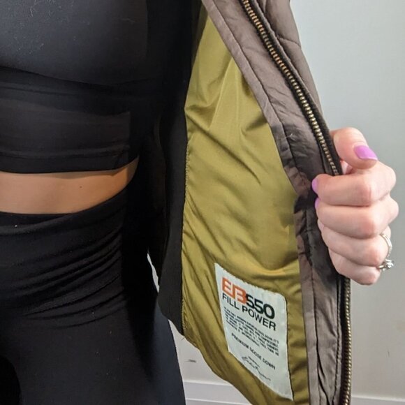 EDDIE Bauer Goose down "Skyliner" coat brown fits medium - Picture 12 of 12